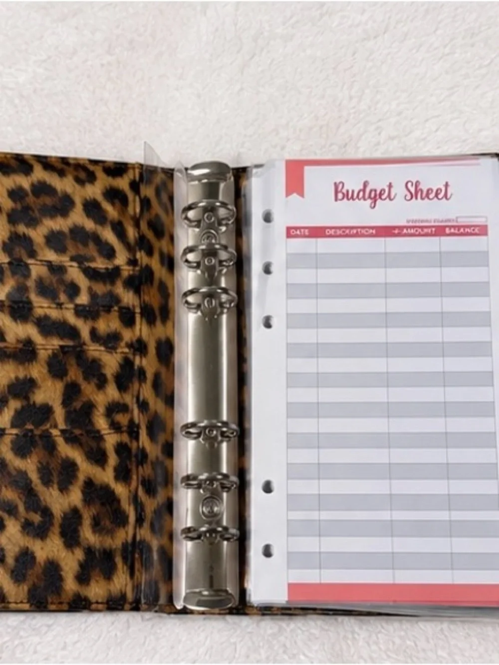 Leopard Print A6 Cash Budget Binder Envelope Organizer Set